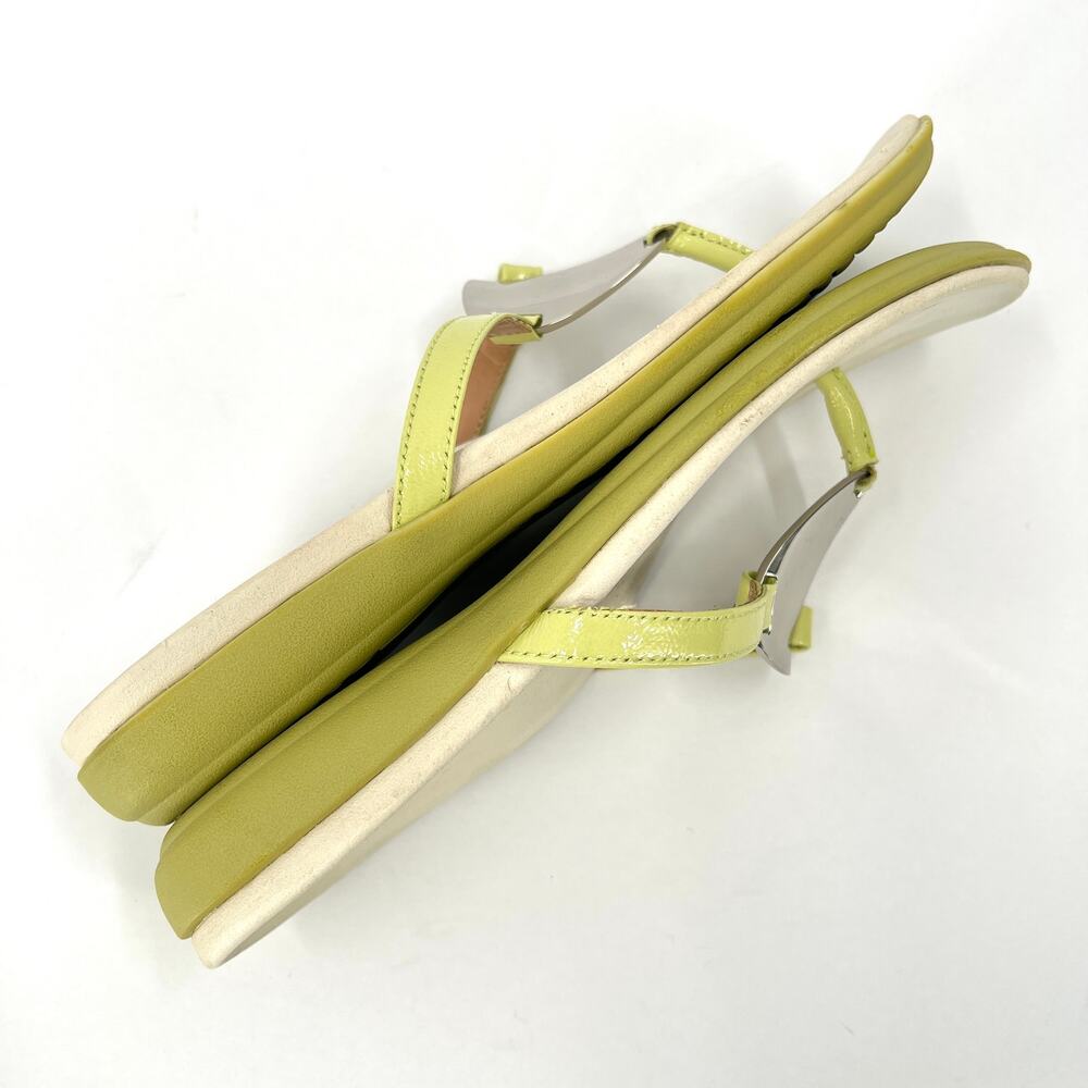 VIONIC Raysa Sandals Womens 7 Green Leather Thong Toe Post Supportive Comfort - Picture 9 of 13